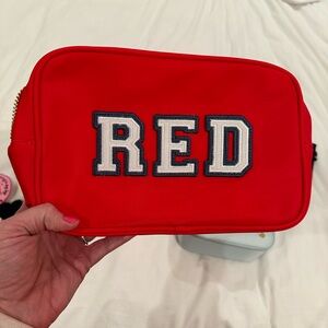 Stoney Clover Lane Coke Red Insulated Pouch w/ denim letters RED sewn on by SCL